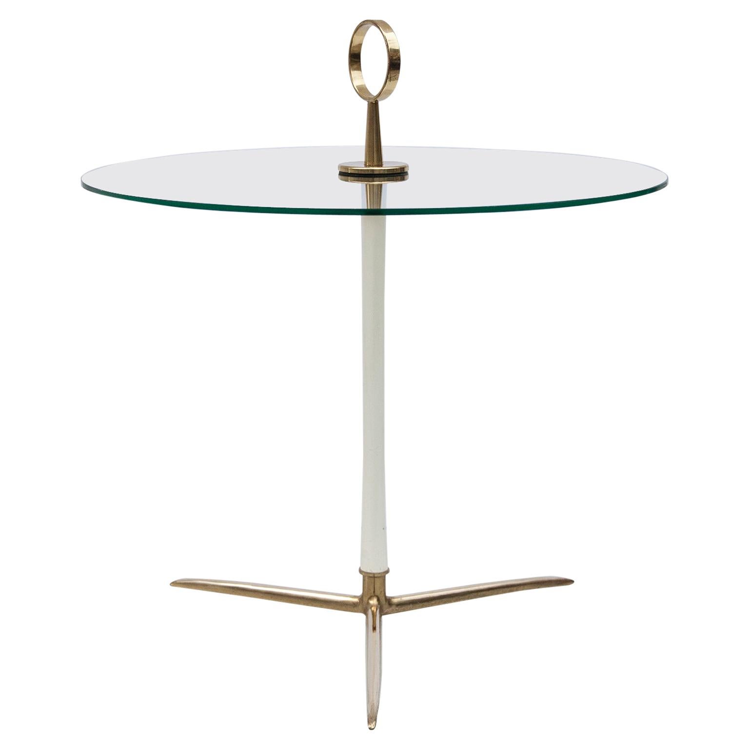 Cesare Lacca Tripod Brass Serving Table, Italy, 1950