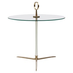 Vintage Cesare Lacca Tripod Brass Serving Table, Italy, 1950