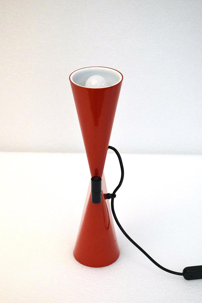 Metal Cesare Leonardi and Franca Stagi table lamp 'Bowling' by Lumenform, 1970s For Sale