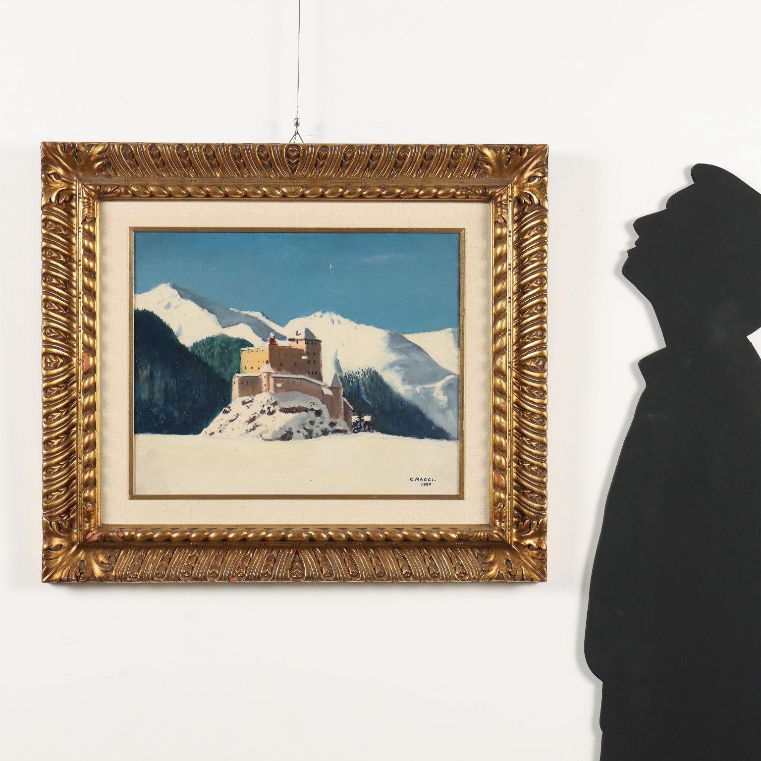 El castillo de Tarasp 1960 - Painting de Cesare Maggi