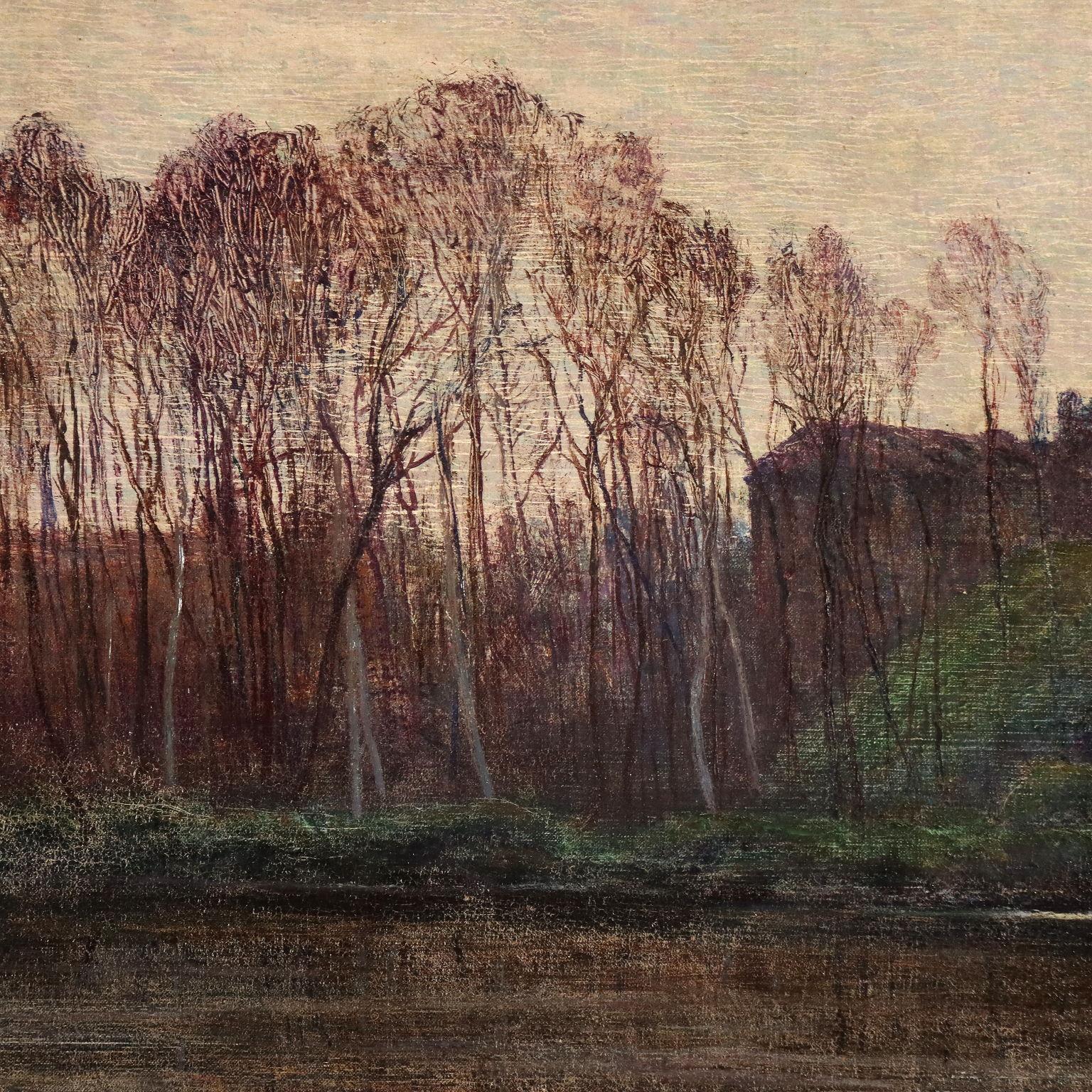 Paesaggio con Scorcio Fluviale, 1906 - Other Art Style Painting by Cesare Maggi