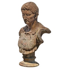 Antique "Cesare Ottaviano" Bust in Terracotta Italian School, Early 20th Century