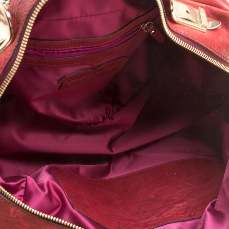 Women's Cesare Paciotti Red Leather Satchel For Sale