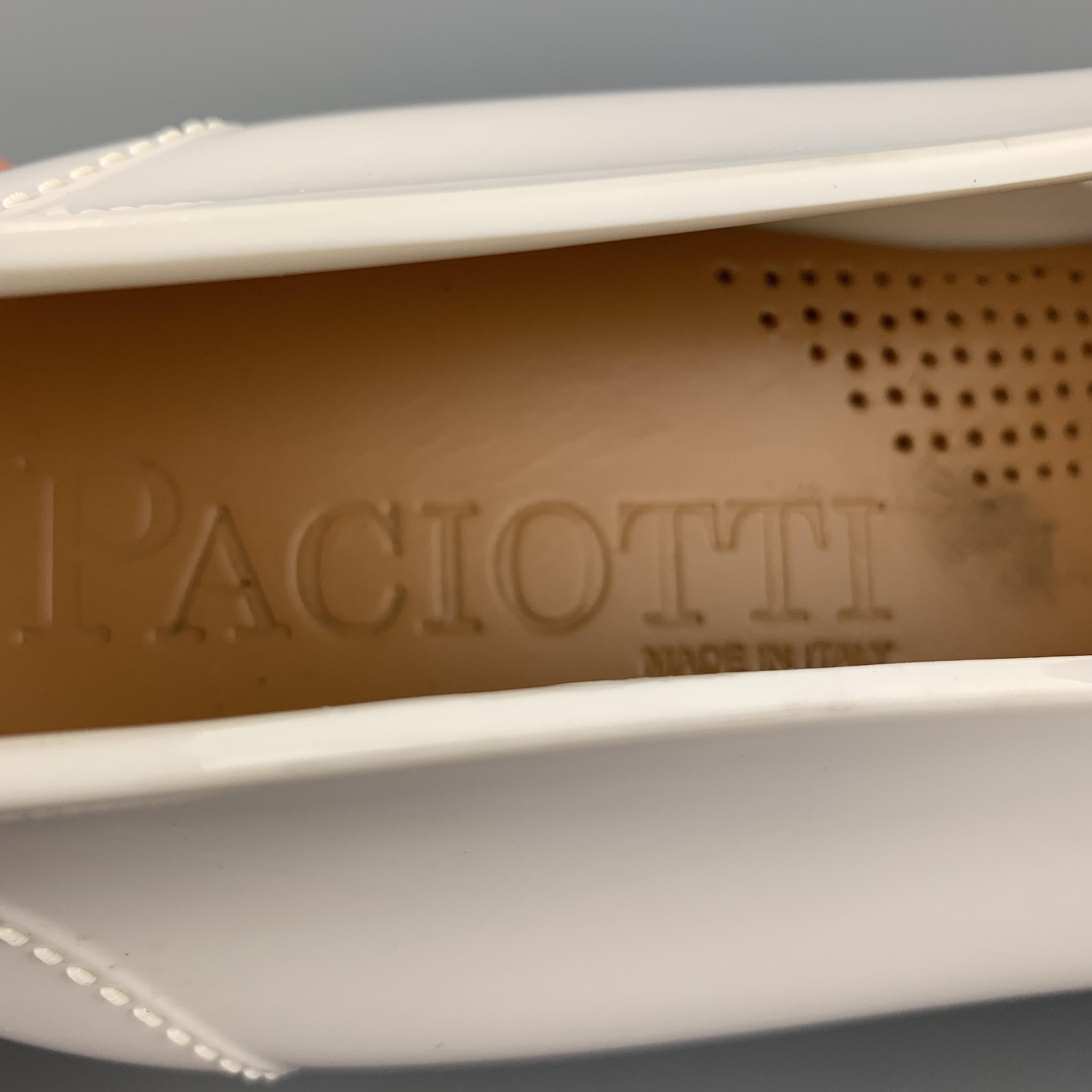 CESARE PACIOTTI Size 10 White Rubber Slip On Loafers In Good Condition In San Francisco, CA