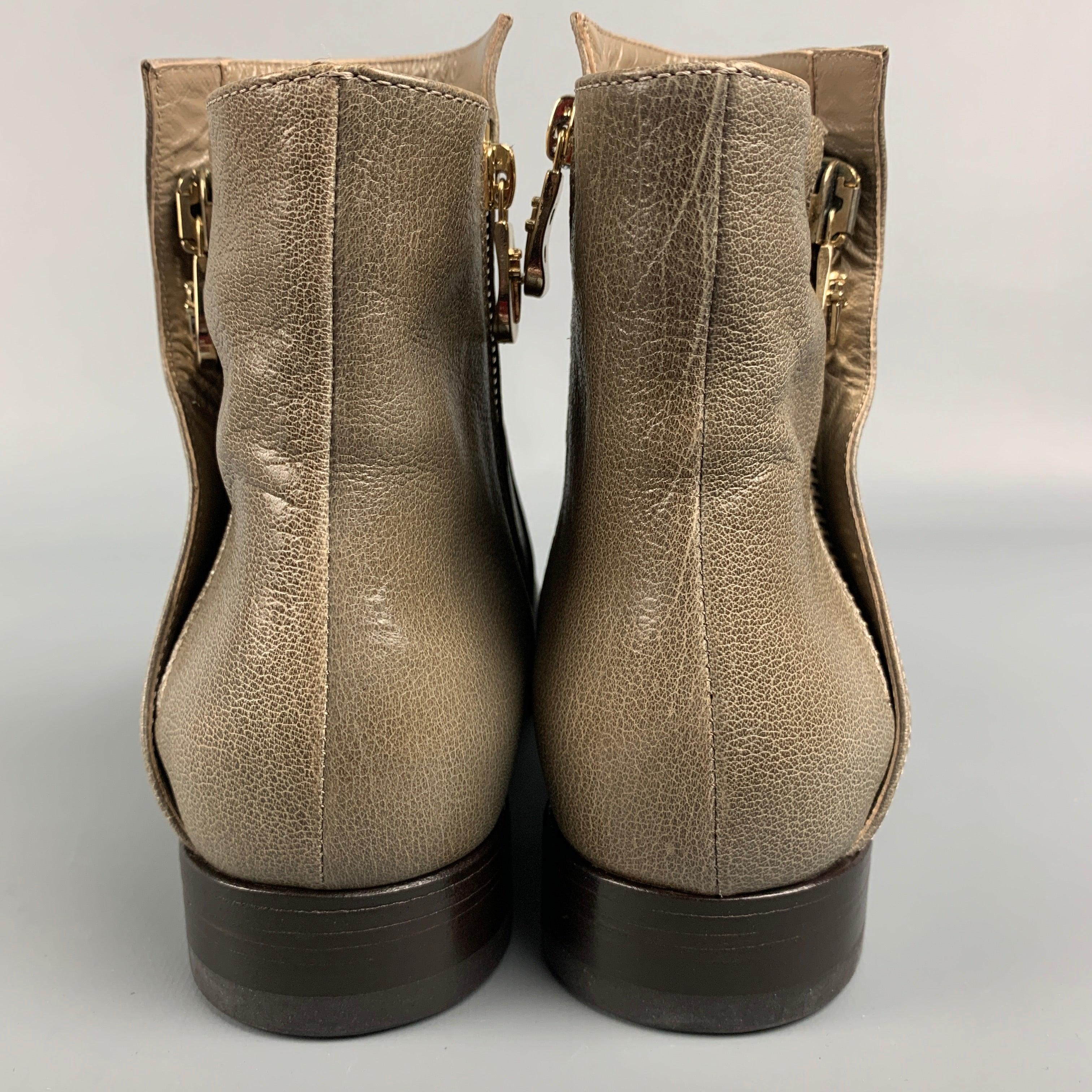 Bottes En Cuir Marron Cesare Paciotti Taille 35 - Neuves Sans Emballage
