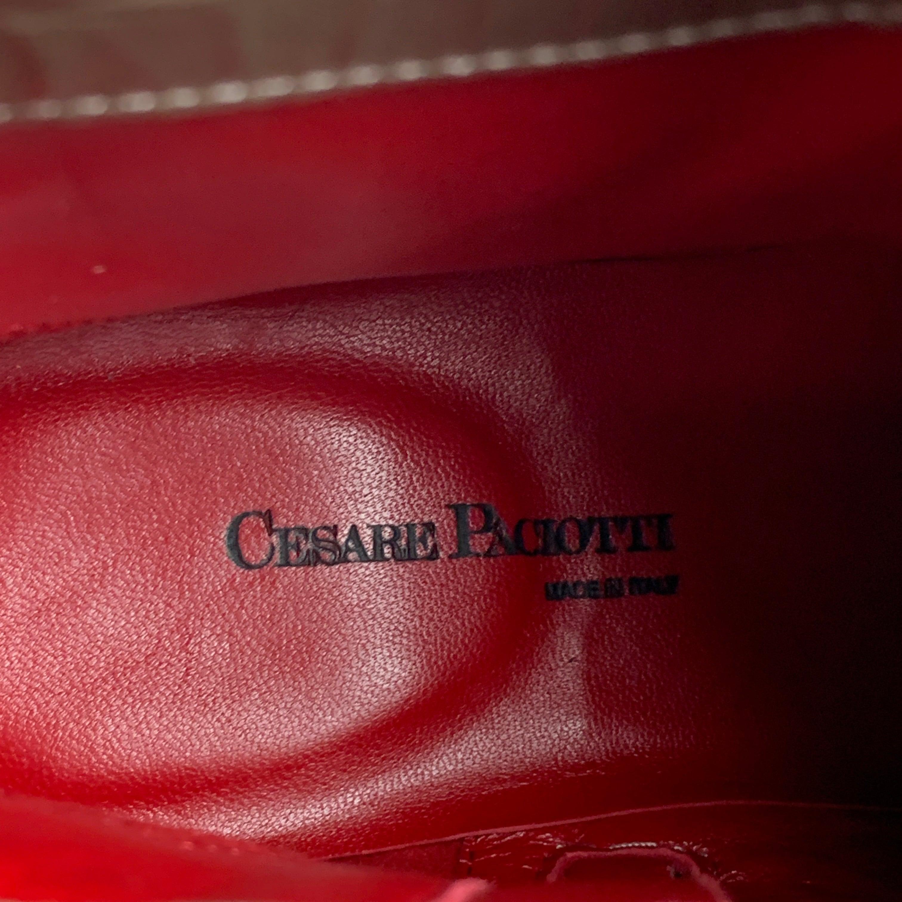 CESARE PACIOTTI Size 8.5 Taupe Pebble Grain Leather Contrast Stitch Boots For Sale 3