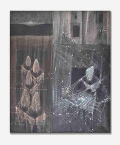 Seillans - Olio su tela di Cesare Peverelli - 1965