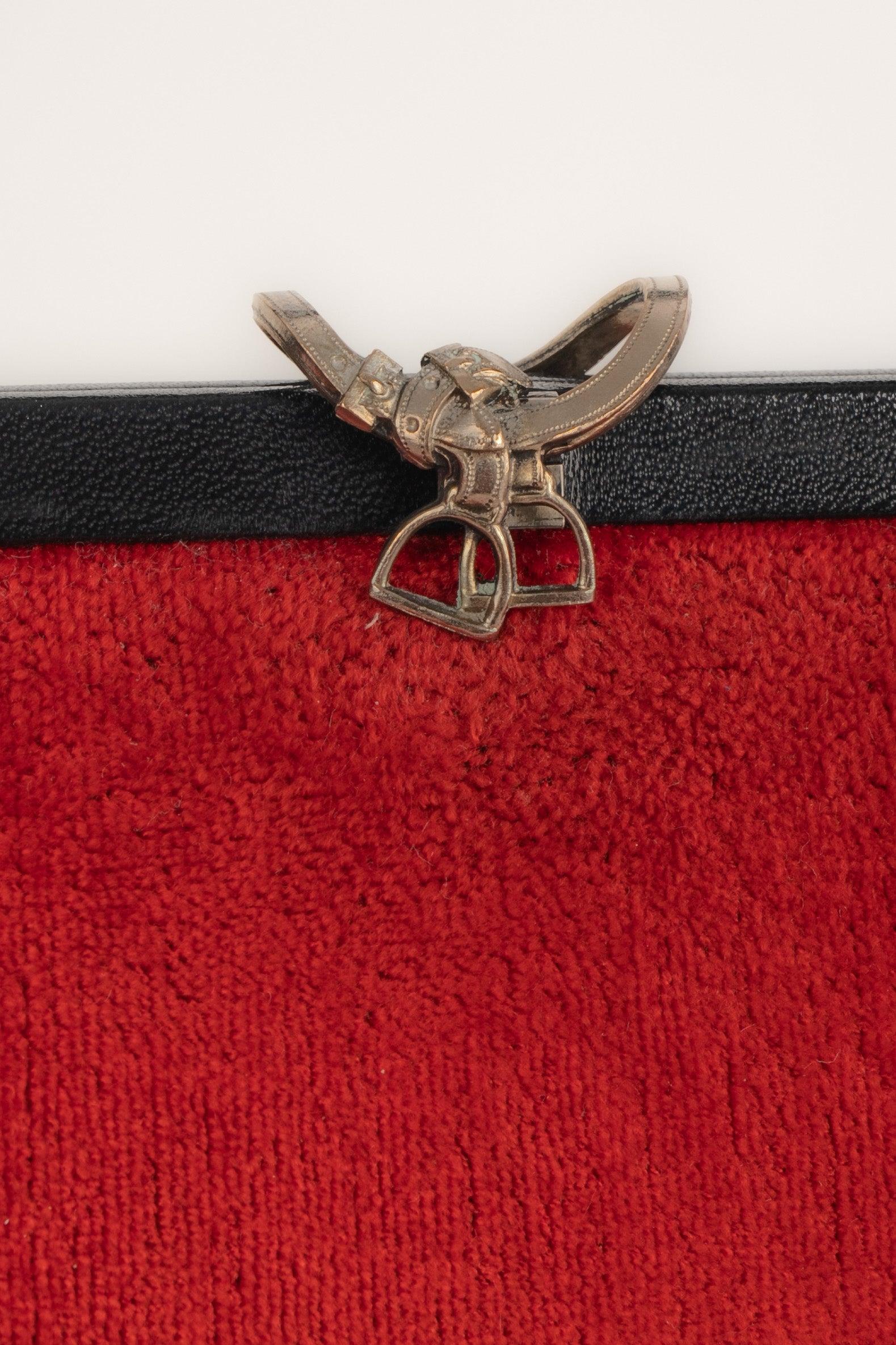 Sac en velours bleu et rouge de Cesare Piccini en vente 2