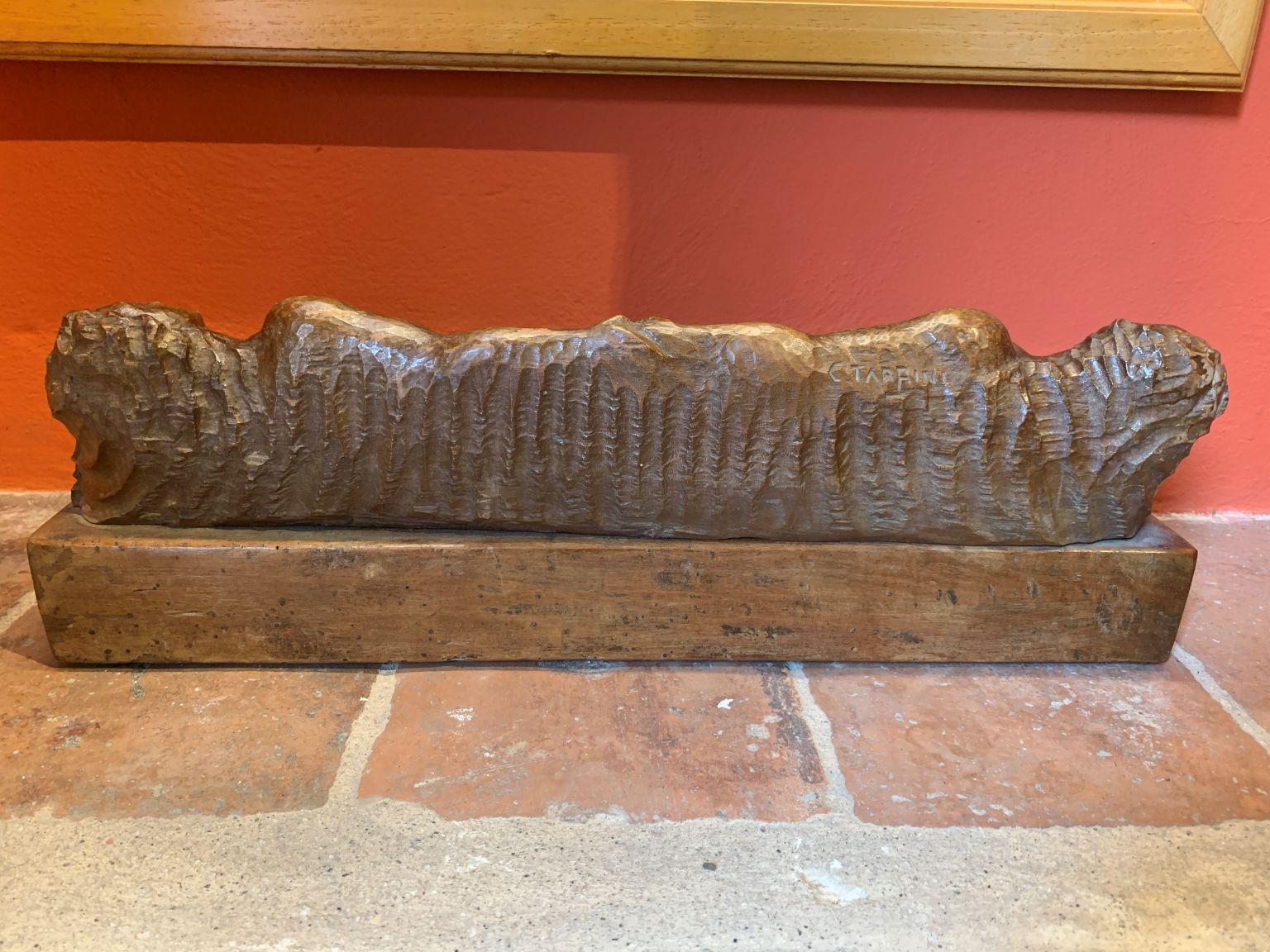 Scultura figurativa allegoria nudo femminile toscano del XX secolo in legno en venta 3