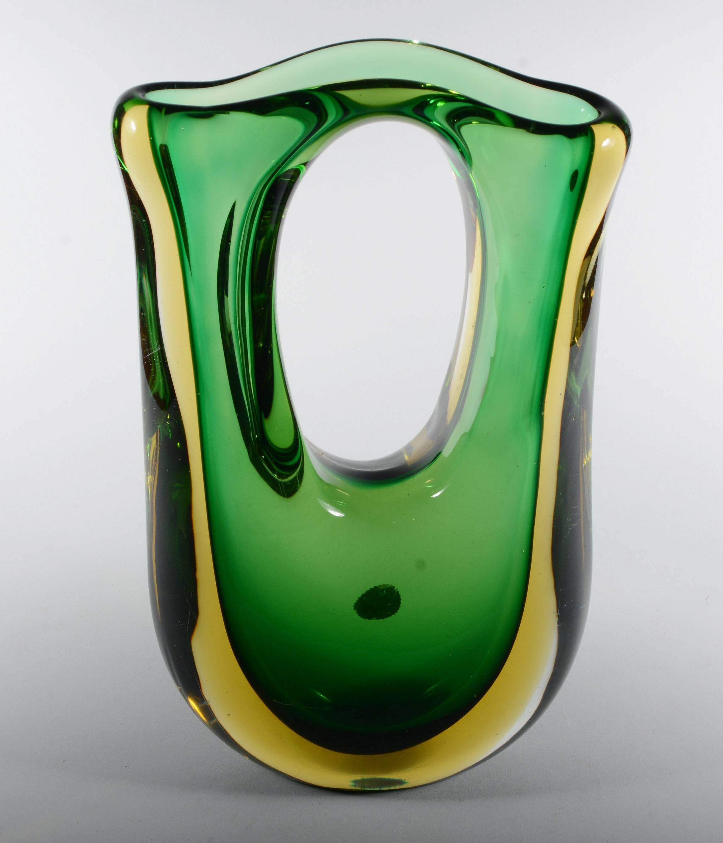 Cesare Toso Pierced Sommerso Glass Vase 3