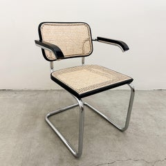 Poltrona Cesca di Marcel Breuer per Gavina Knoll, Italia - Anni '70, Canna, Ebanizzata