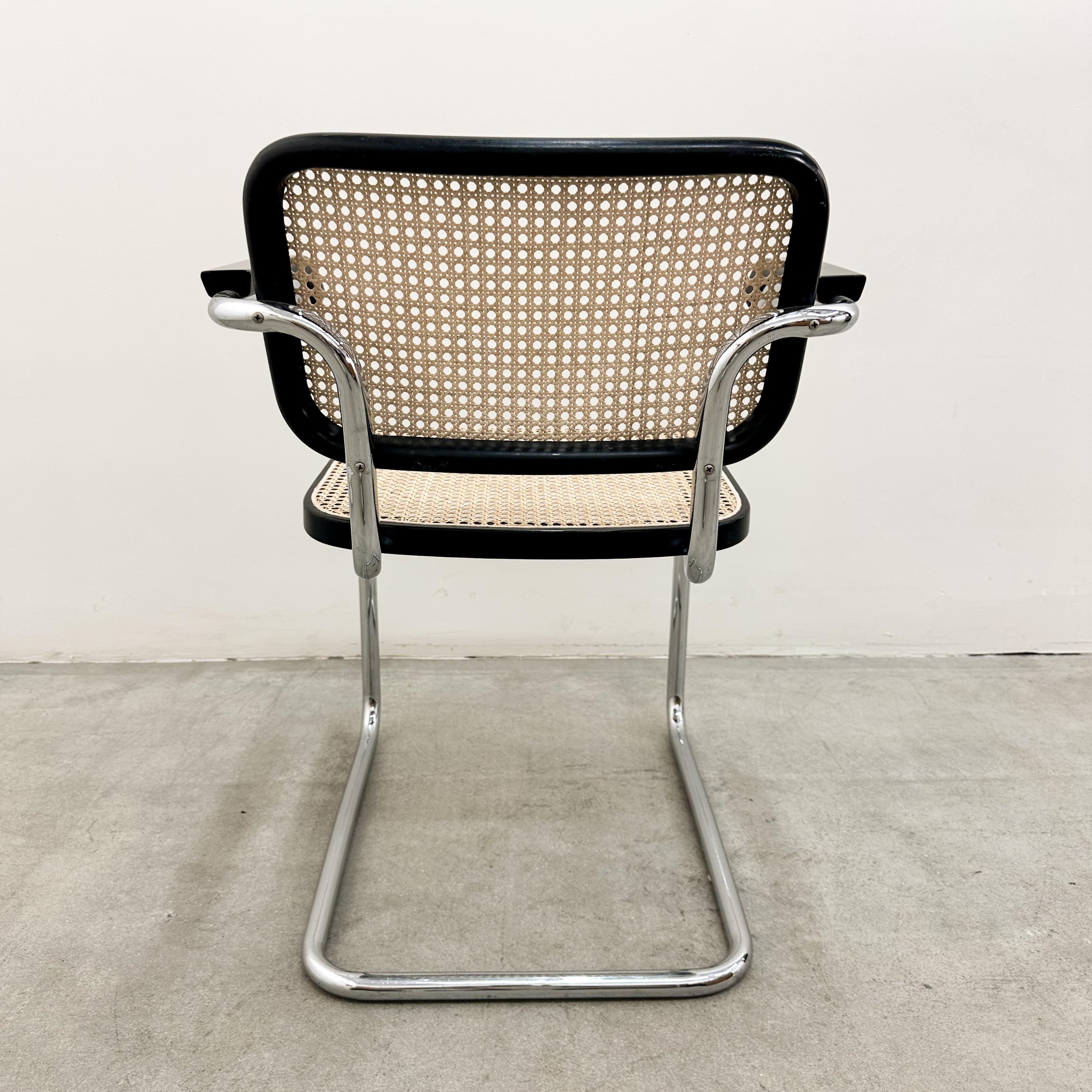 Poltrona Cesca di Marcel Breuer per Gavina Knoll, Italia - Anni '70, Canna, Ebanizzata in vendita 2