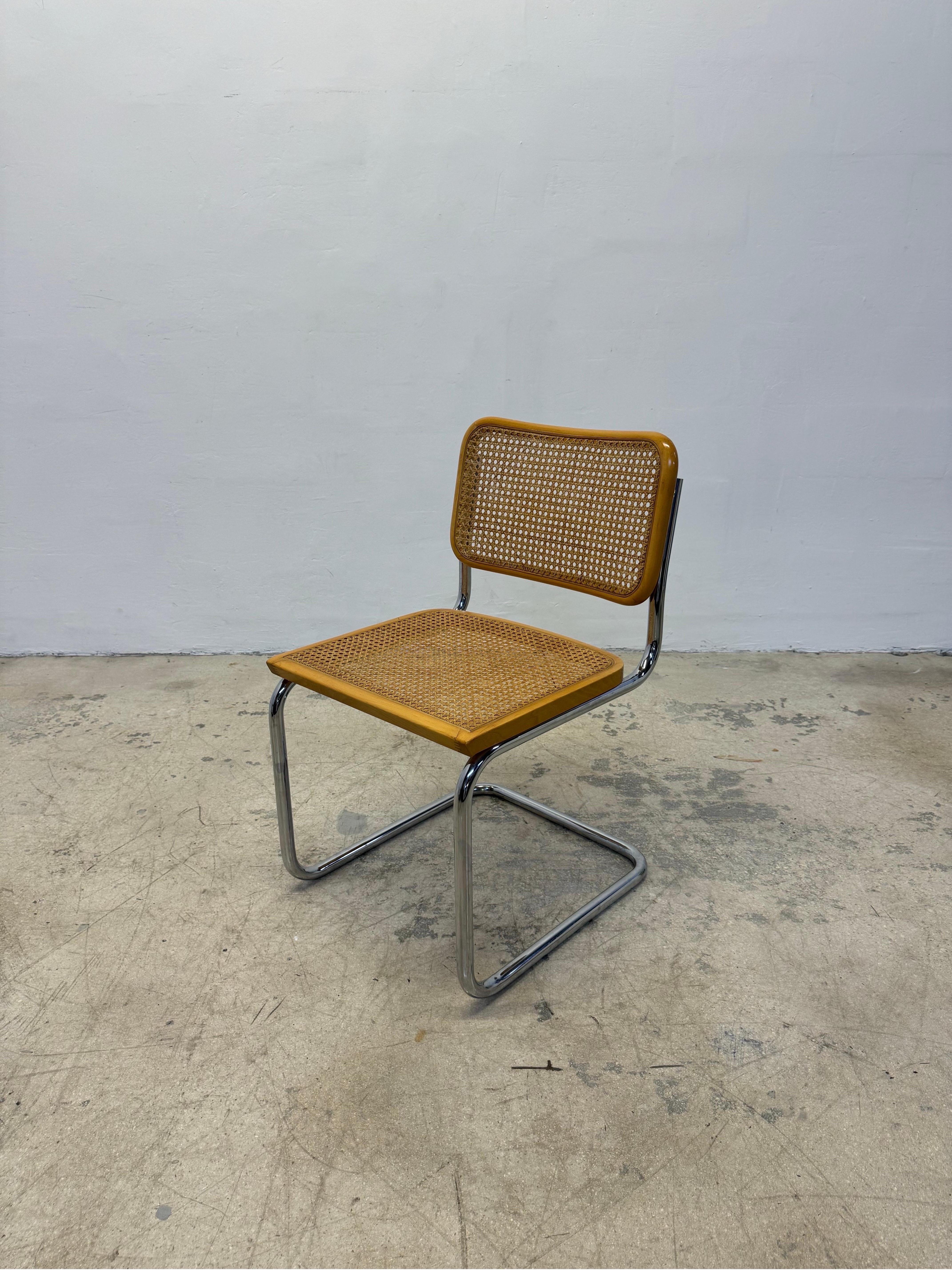 Cesca Cantilevered Chrome and Cane Chair After Marcel Breuer, Italy 1970s For Sale 1