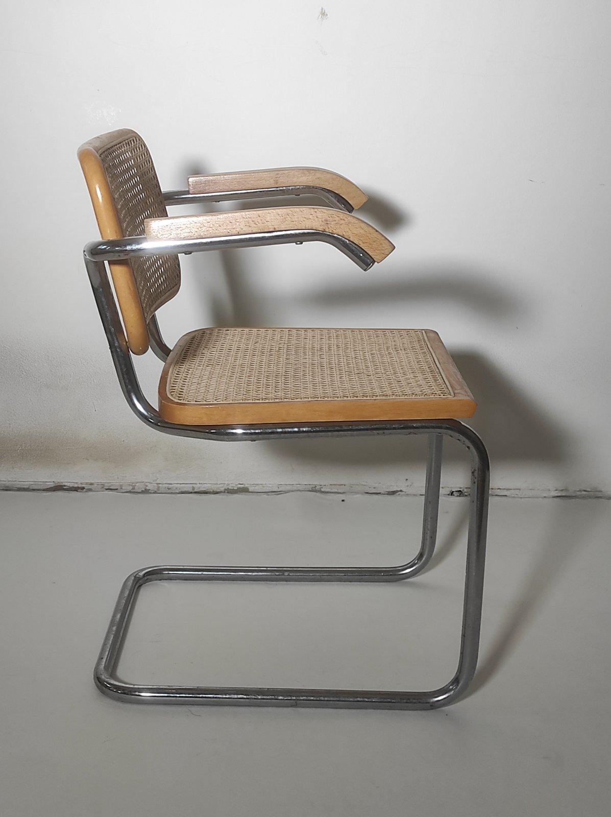 Mid-Century Modern Cesca Chair After Marcel Breuer Italy 1960s For Sale