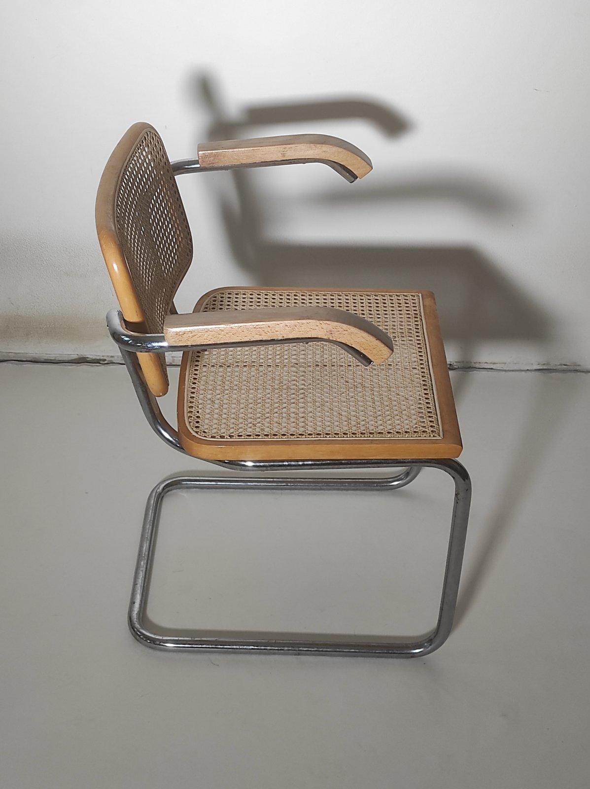 Mid-20th Century Cesca Chair After Marcel Breuer Italy 1960s For Sale
