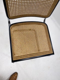 Cesca Chair B32, by Marcel Breuer, Black Color, circa 1980, Italy, Set of Four