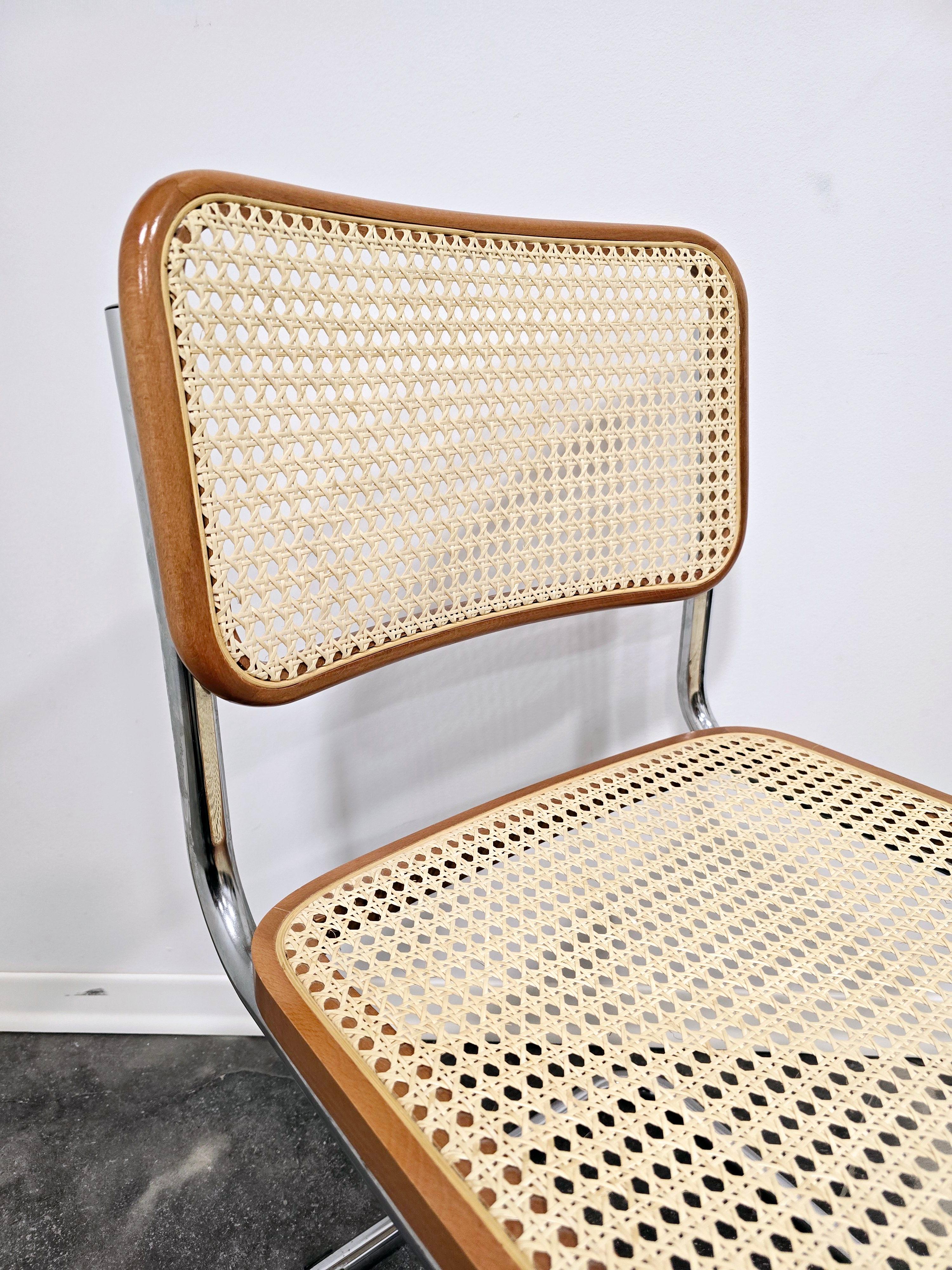 Cesca Chair

Period: 1990s

Style: midcentury modern, classic

Materials: wood, cane webbing, chromed steel frame

Colours: natural wood

Condition: Original vintage condition, signs of age and use, beautiful patina

Dimensions: H=78cm, W=46cm,