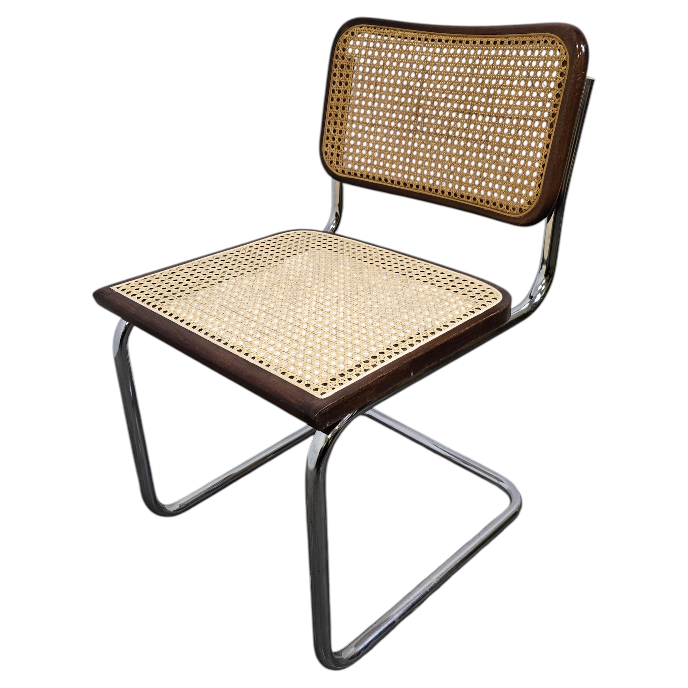 Sedia CESCA di Marcel Breuer, canna e cromo, metà del secolo scorso in vendita