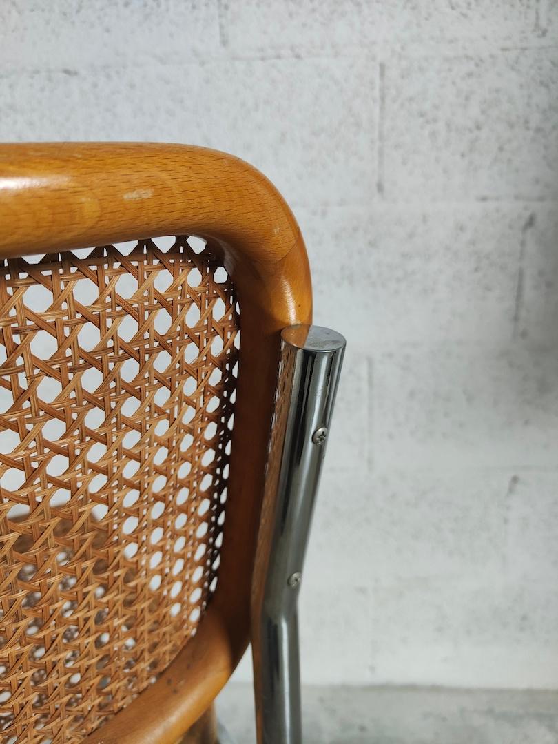 Straw Cesca chair by Marcel Breuer for Gavina 1960s For Sale