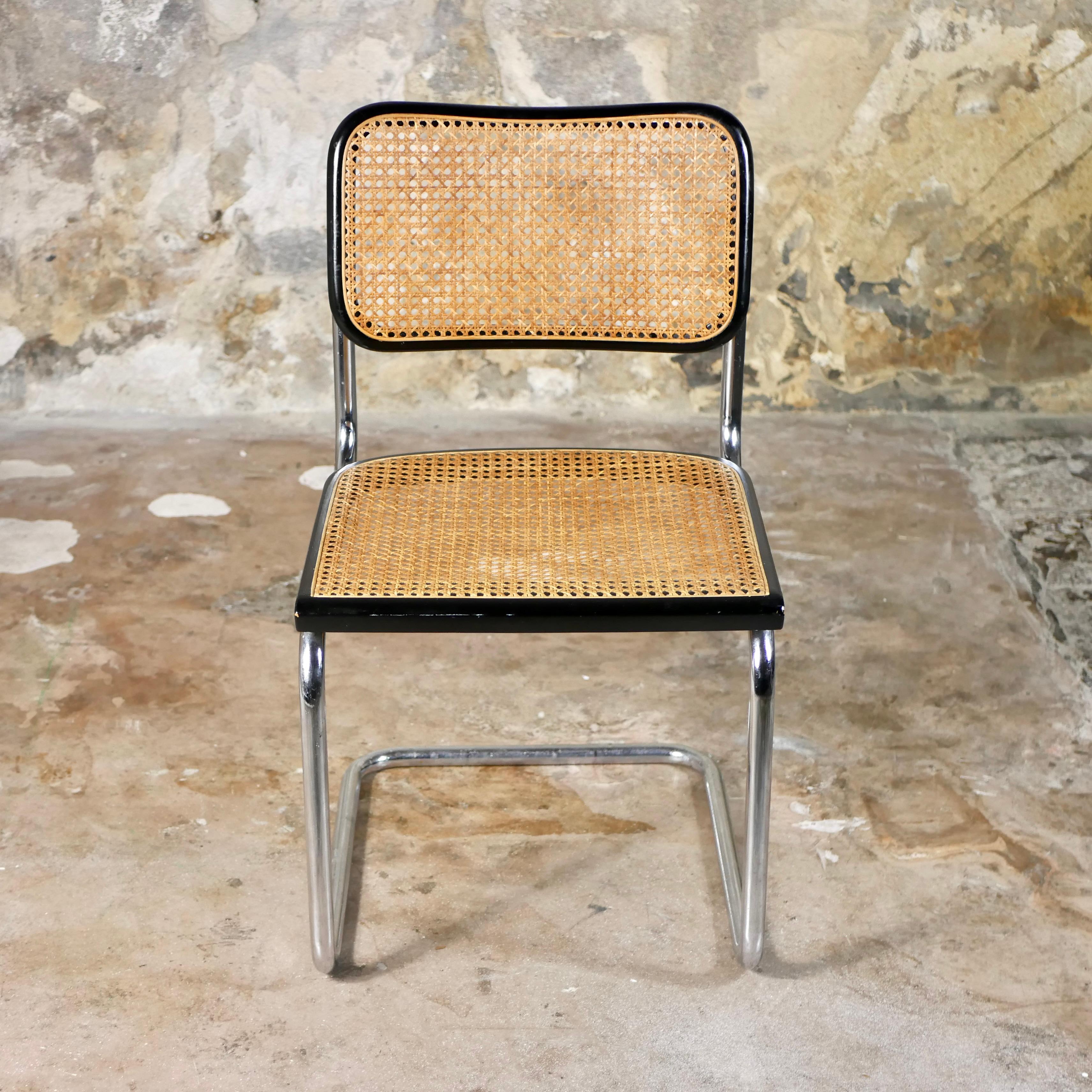 Bauhaus Cesca chair designed by Marcel Breuer, made in Italy, 1970