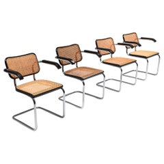 Cesca-Esszimmerstühle 'B64' Marcel Breuer für Thonet:: Vierer-Set