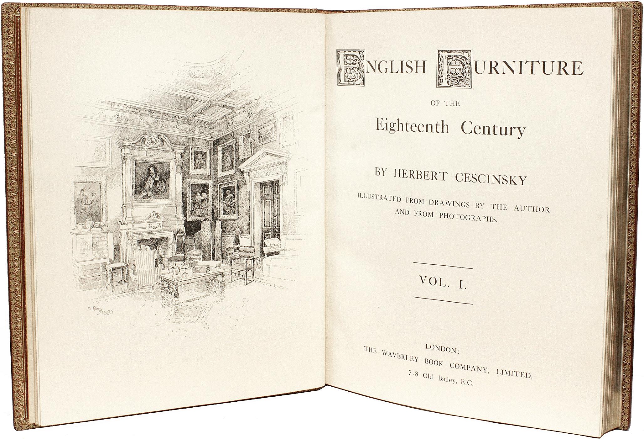 CESCINSKY. Meubles anglais du XVIIIe siècle. 3 vols. PREMIÈRE ÉDITION. Bon état - En vente à Hillsborough, NJ