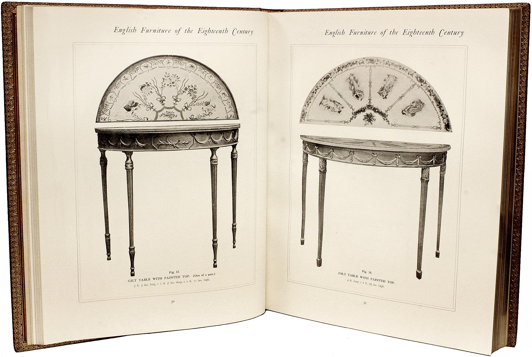 CESCINSKY. Englische Möbel des achtzehnten Jahrhunderts. 3 Bände. ERSTE AUSGABE. (Leder) im Angebot