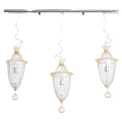 Cesendelli Chandelier in Blown Murano Glass and Gold Finishes Contemporary Italy