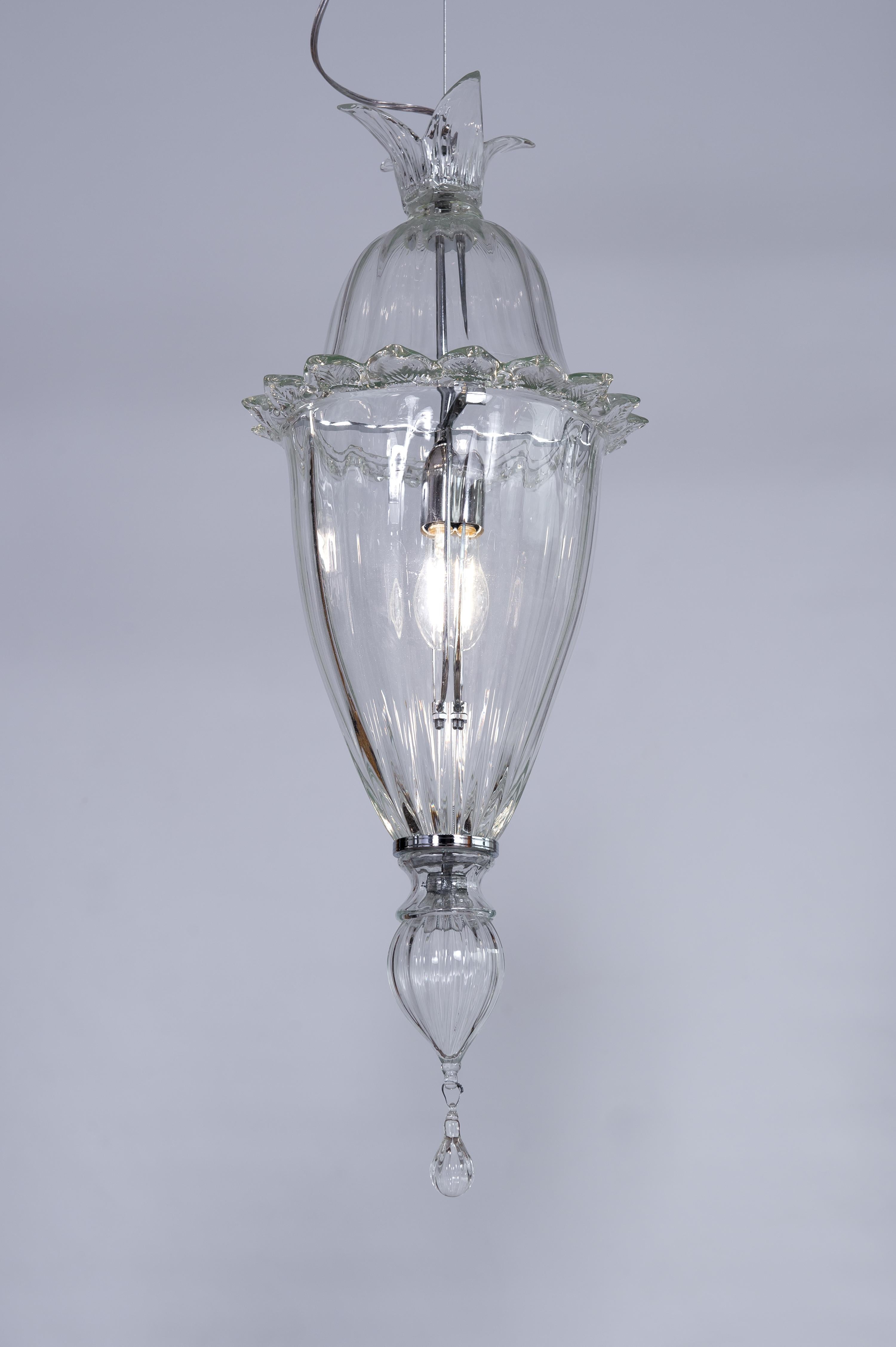 Hand-Crafted Cesendelli Chandelier in Transparent Murano Glass Modern, Italy For Sale