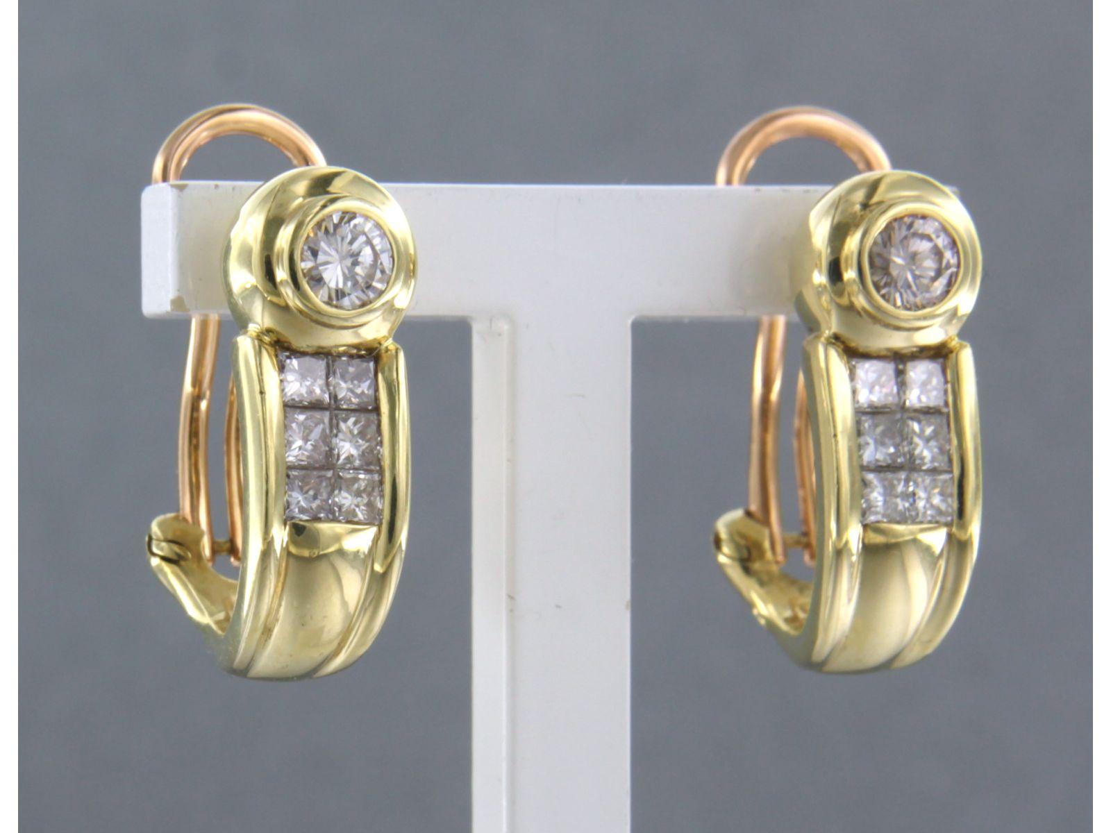 C'EST LAUDIER – Ohrringe aus 18 Karat Gelbgold mit Diamanten besetzt (Moderne) im Angebot