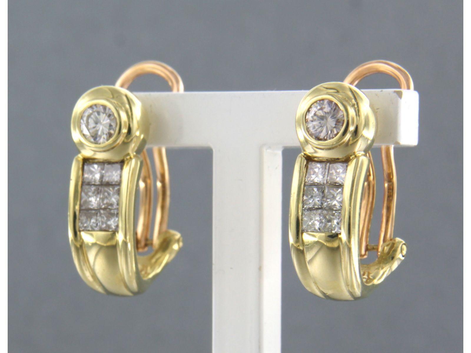 C'EST LAUDIER – Ohrringe aus 18 Karat Gelbgold mit Diamanten besetzt (Brillantschliff) im Angebot