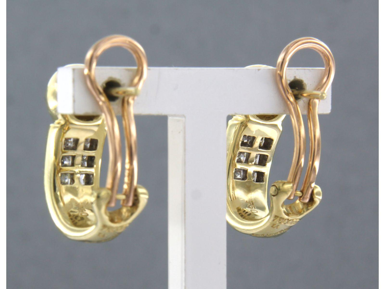 C'EST LAUDIER – Ohrringe aus 18 Karat Gelbgold mit Diamanten besetzt im Zustand „Gut“ im Angebot in The Hague, ZH