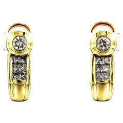 C'EST LAUDIER - Earrings set with diamonds 18k yellow gold