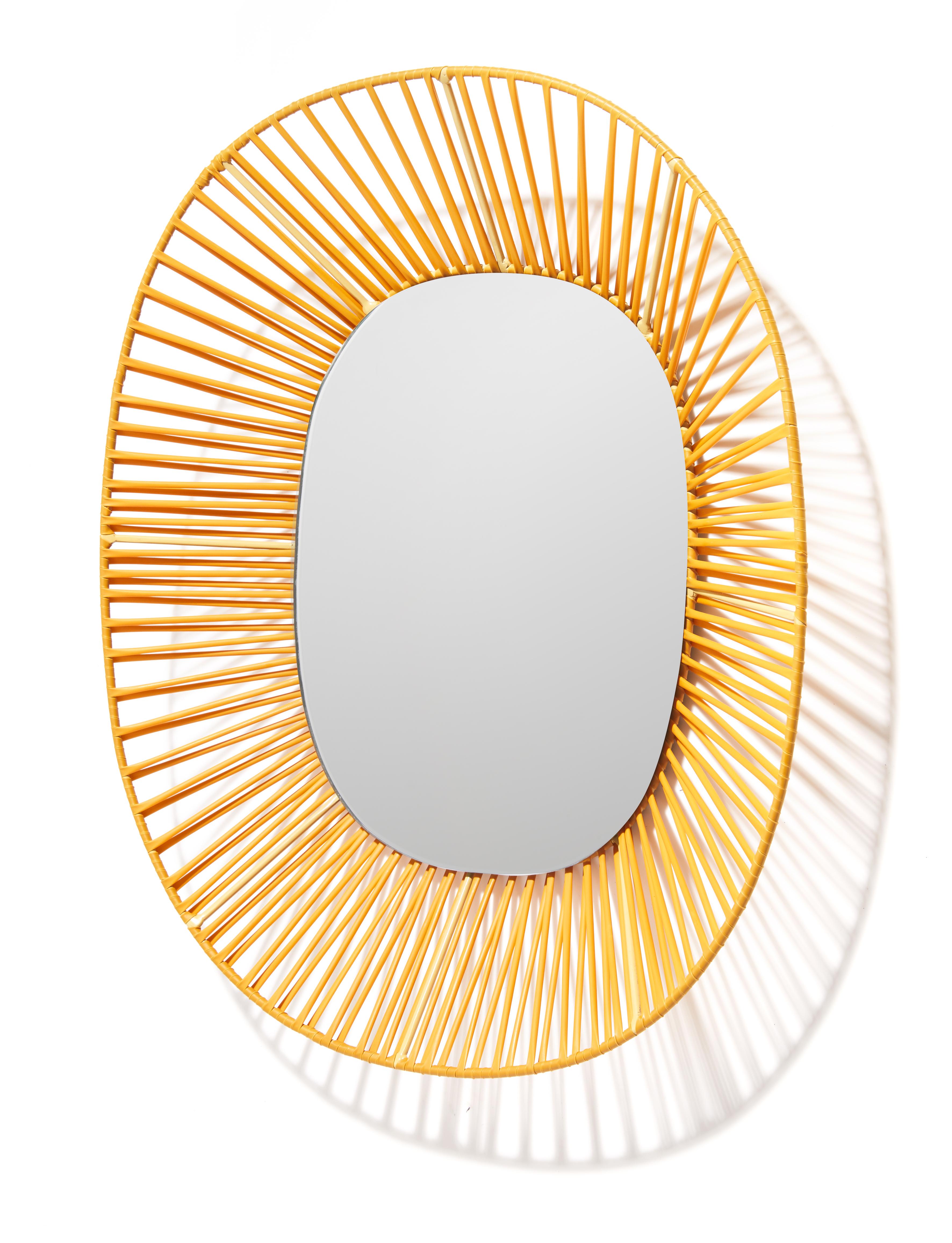 Modern Cesta Oval Mirror by Pauline Deltour