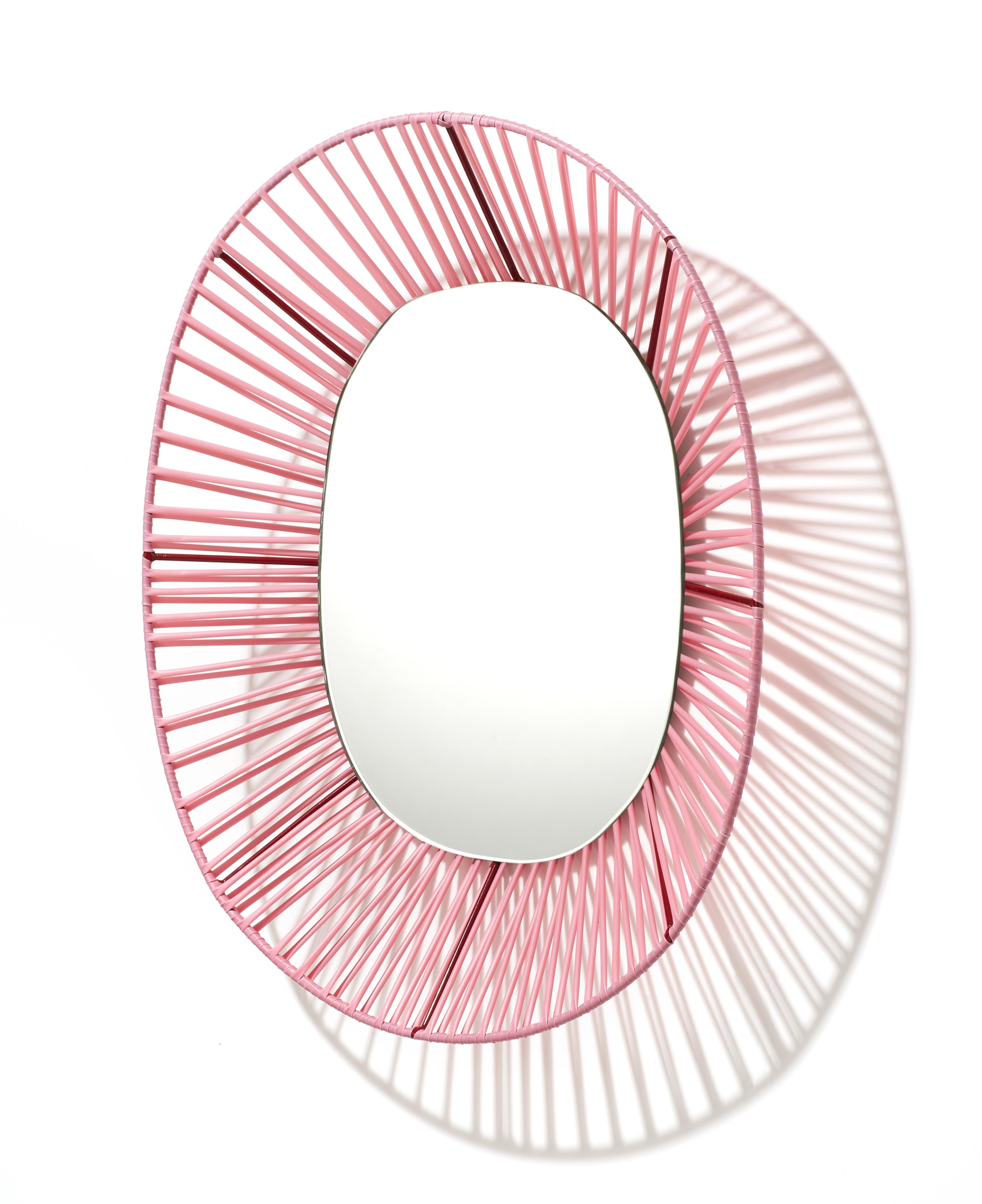 Powder-Coated Cesta Oval Mirror by Pauline Deltour