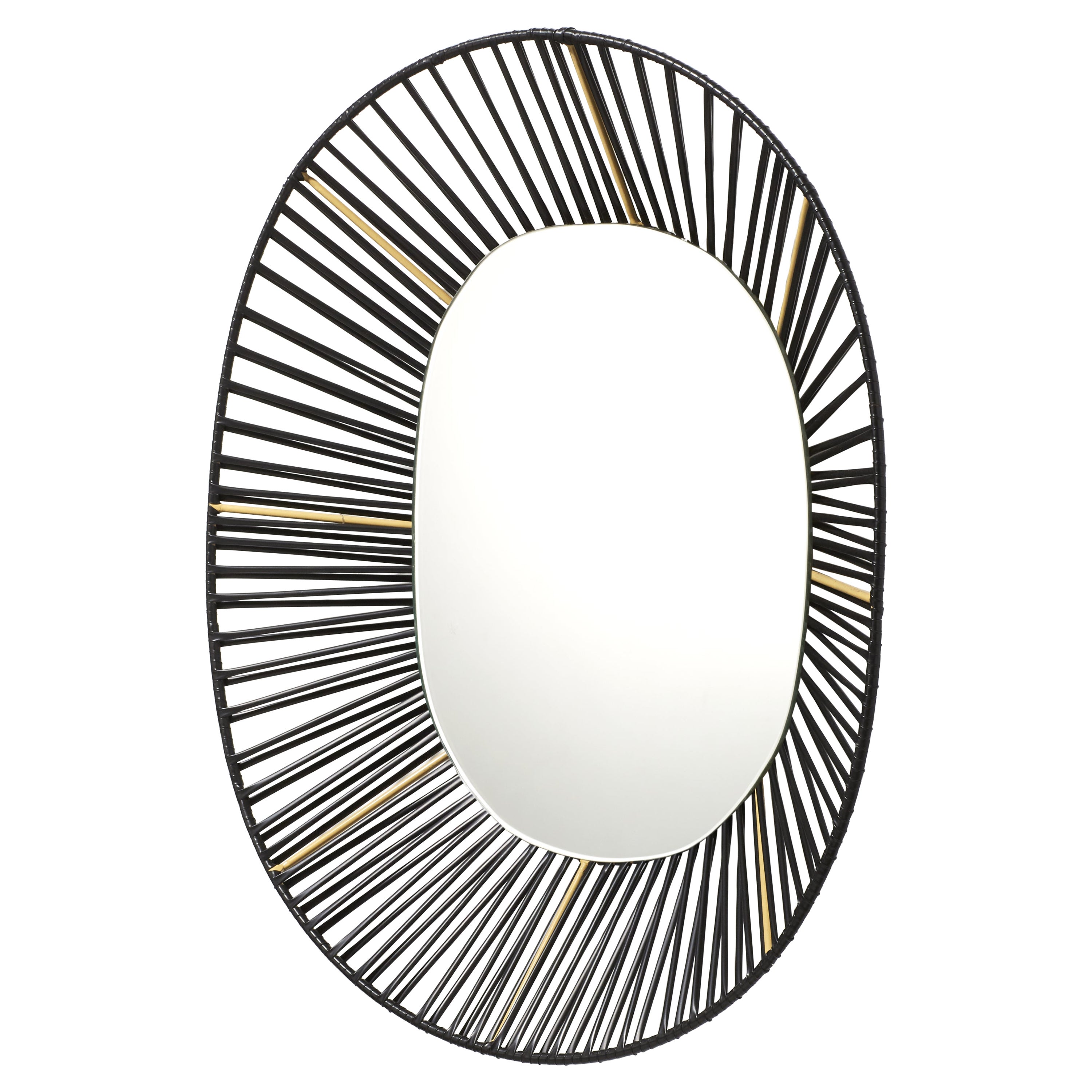 Miroir ovale Cesta de Pauline Deltour en vente