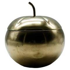 Corbeille à glace "citrouille" en laiton, Italie, années 1970