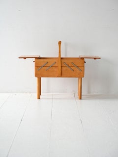 Vintage-Nähkorb aus skandinavischer Birke