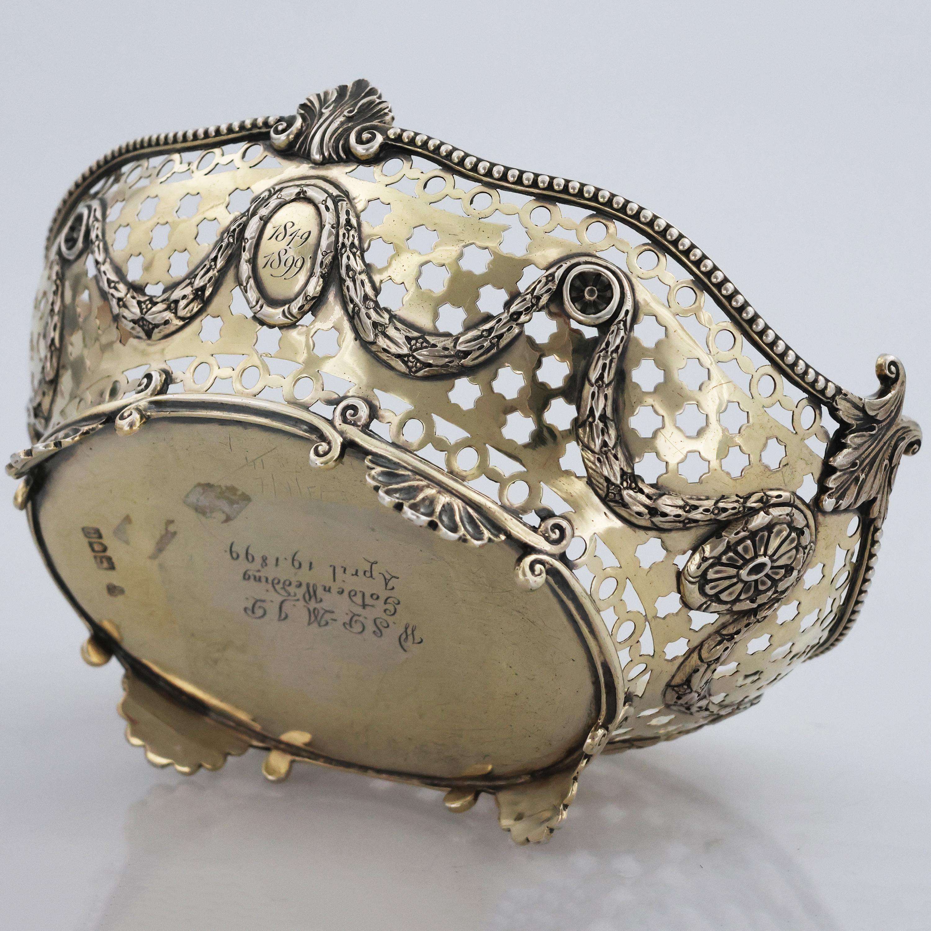Cesta de plata de ley Reina Victoria, Charles Stuart Harris, Londres, 1898 en Bueno Estado en Brescia, IT