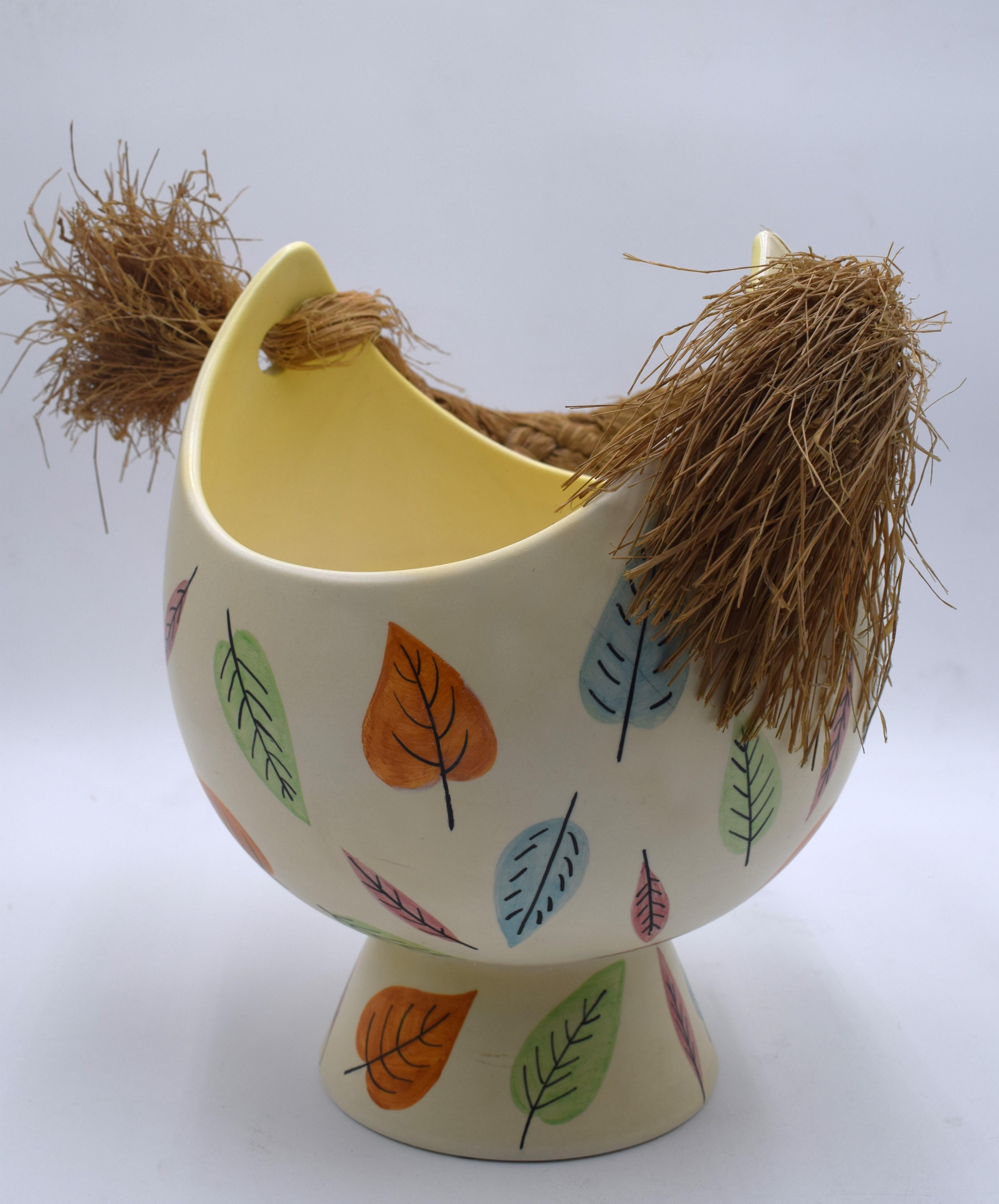 Italian Cestino in ceramica Lenci, Italia, anni '30 circa. in vendita