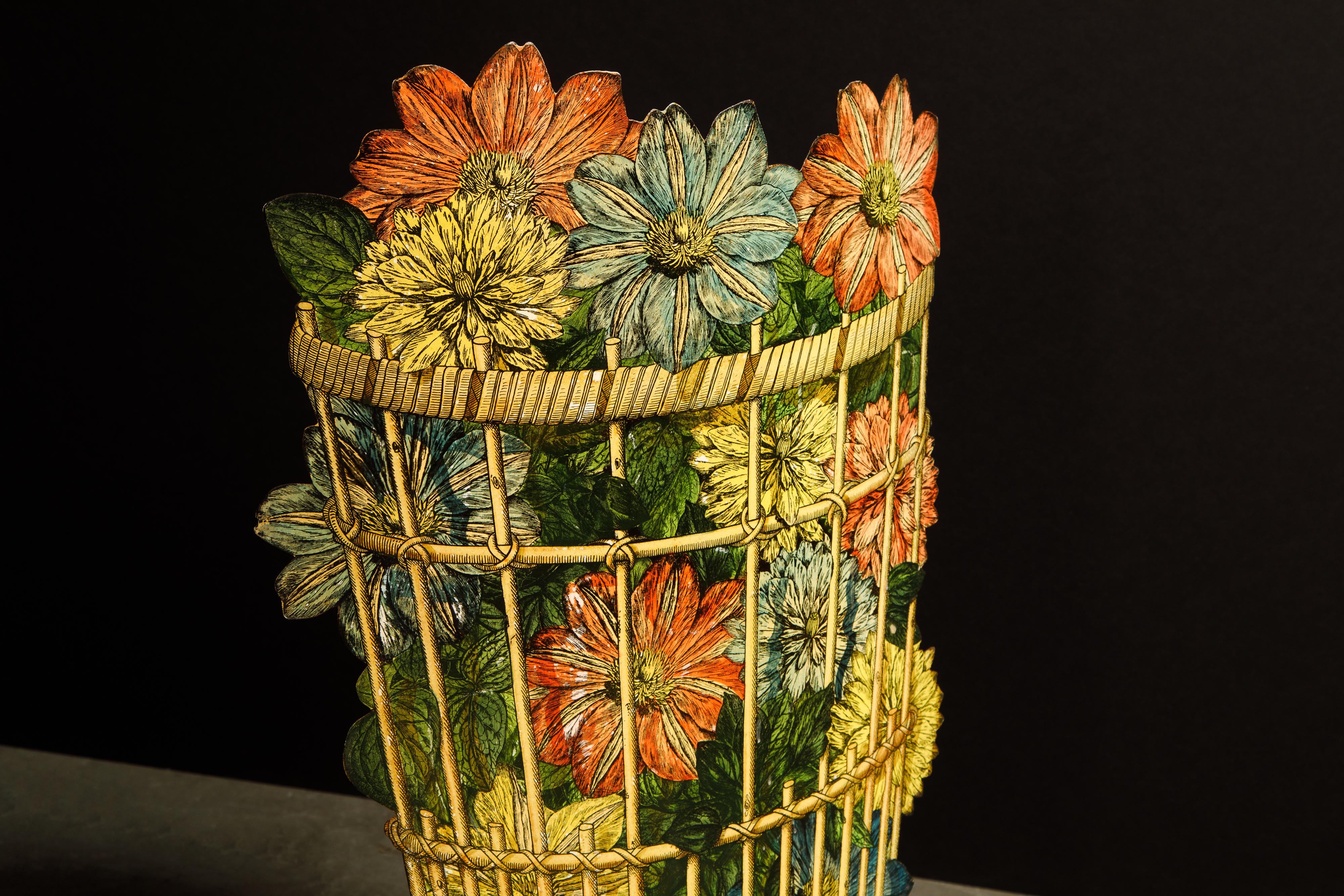 'Cesto di Dalie' Umbrella Stand by Piero Fornasetti, 1950s Italy, Signed  For Sale 5