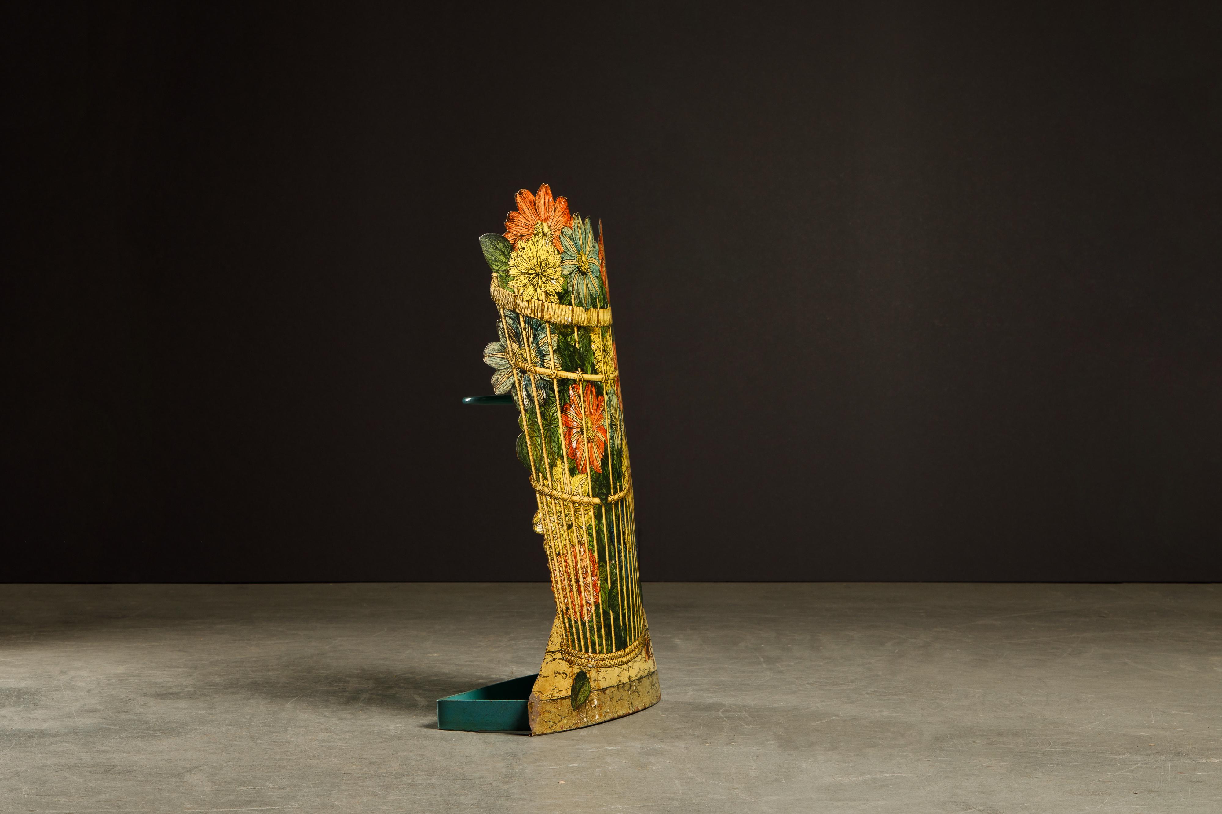Italian 'Cesto di Dalie' Umbrella Stand by Piero Fornasetti, 1950s Italy, Signed For Sale