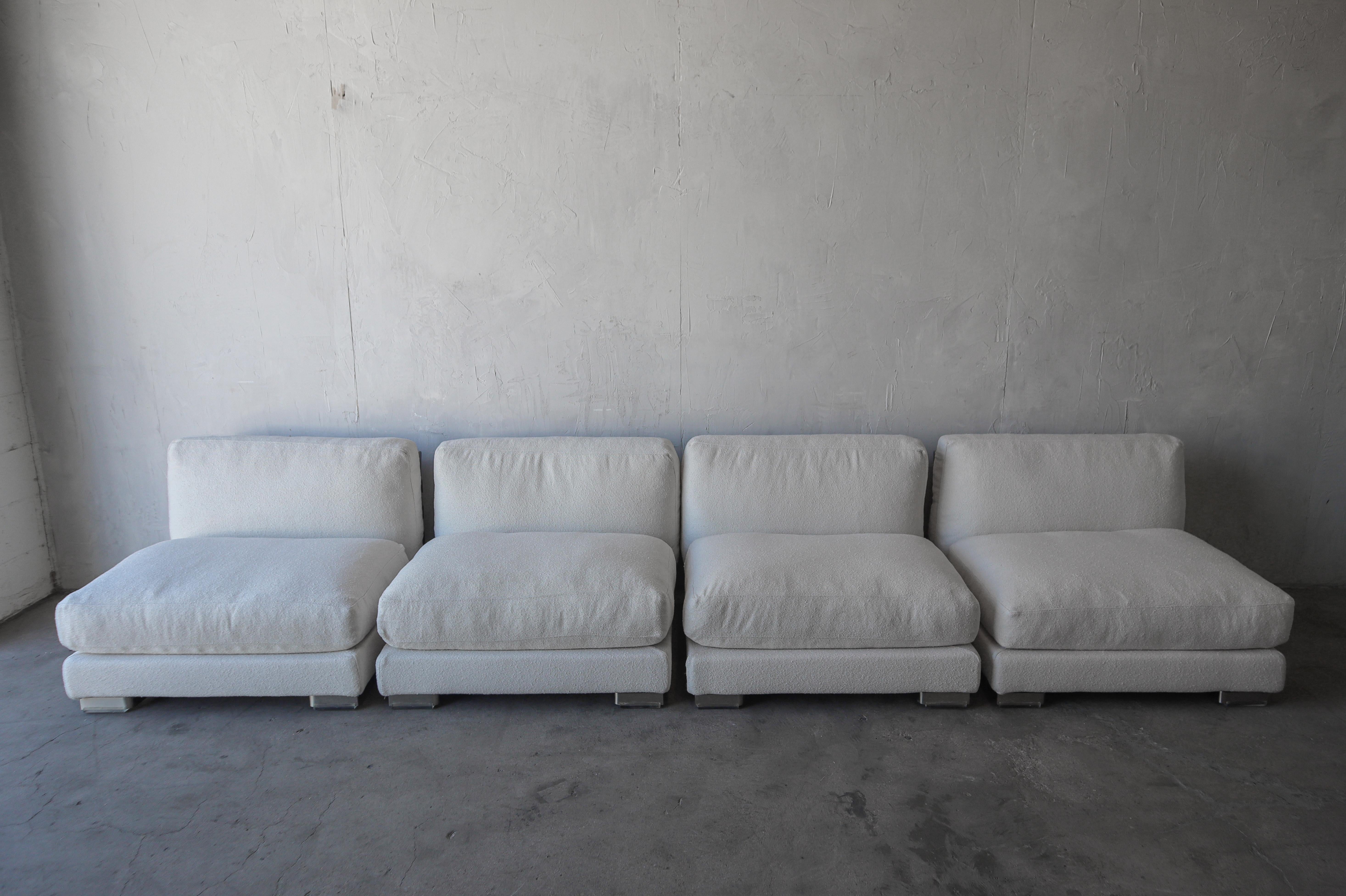 Leather Cestone 09 Modular Lounge Chairs by Flexform - 4 Available