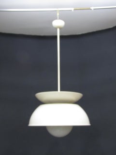 Mid-century metal white chandelier created by Vico Magistretti for Artemide