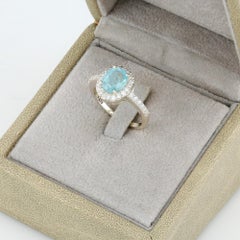 Cetrified Paraiba tourmaline silver ring