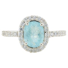 Cetrified Paraiba tourmaline silver ring