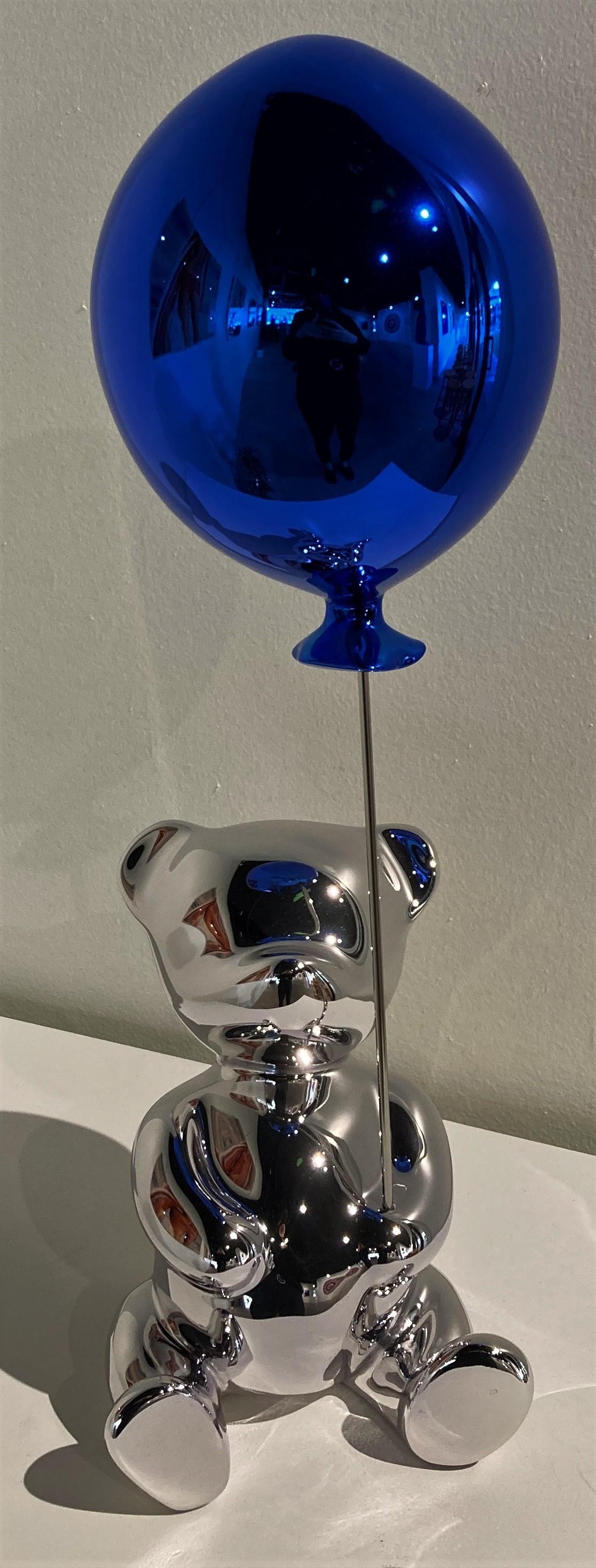 Chubby Silver Balloon Blue  - Mixed Media Art by Cévé