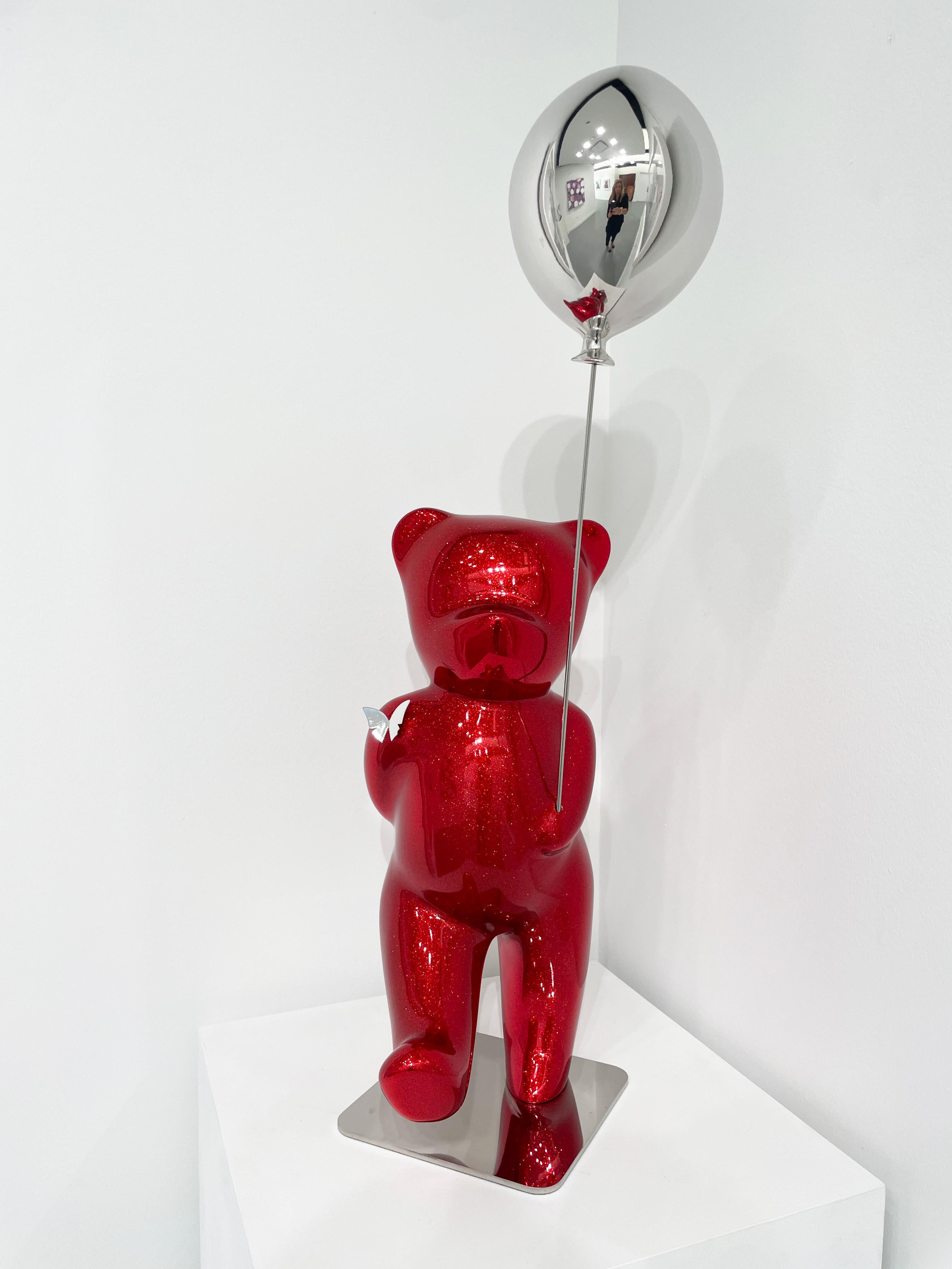Artist: CEVE (French)
Title: Sparkly Red Glitter Balloon Silver
Edition of 8
Media: Resin glitter finish

This work is numbered 1 of 8