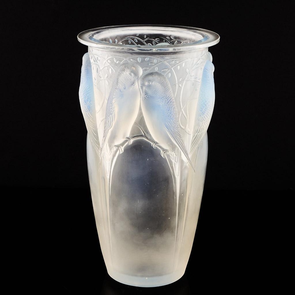 French Ceylan an Opalescent Glass Vase by Rene Lalique  For Sale