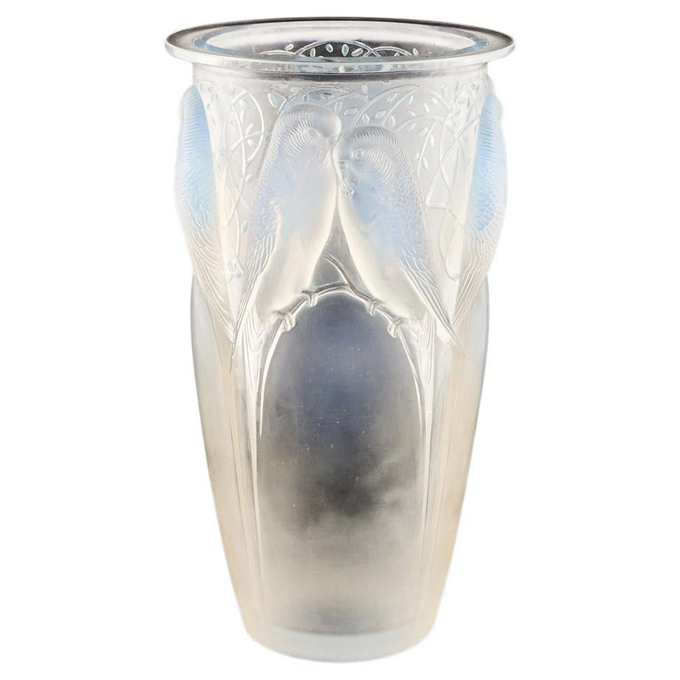 Ceylan an Opalescent Glass Vase by Rene Lalique  For Sale